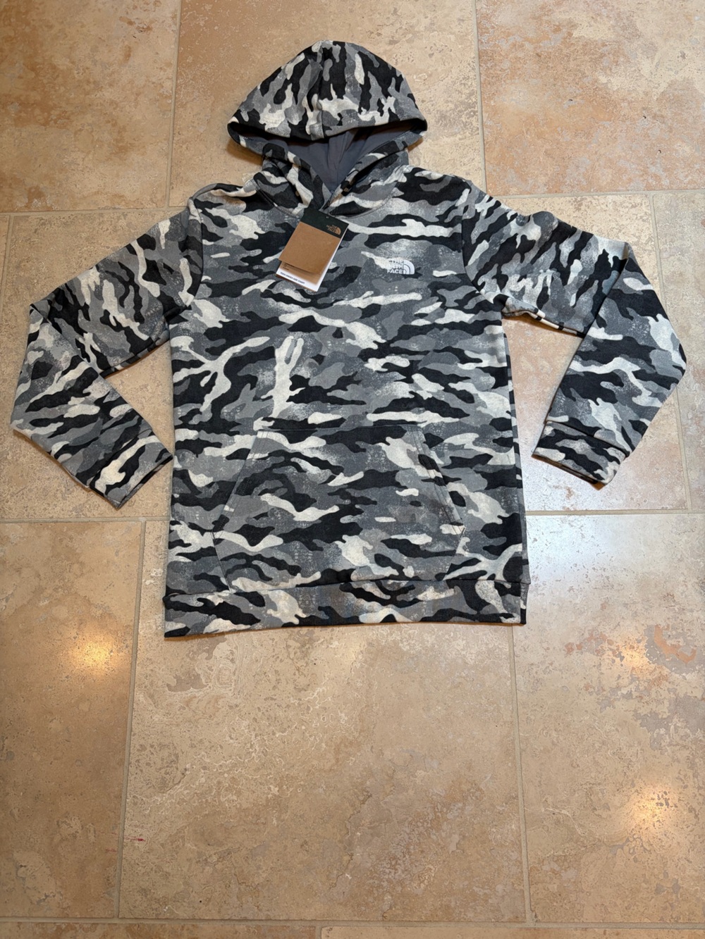 The North Face boys Grey Camo Pullover Hoodie